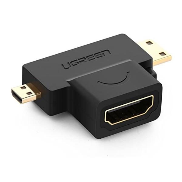 ADAPTADOR MICRO MINI HDMI MACHO A HDMI HEMBRA HD129 20144 UGREEN