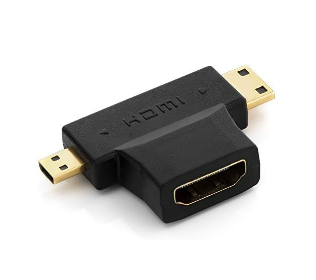 ADAPTADOR HDMI TIPO A Y MINI HDMI MACHO A HDMI TIPO A HEMBRA OTN-HD708 ONTEN