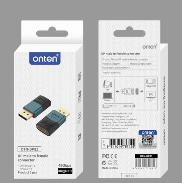 ADAPTADOR DISPLAY PORT MACHO A HEMBRA OTN-DP81 ONTEN