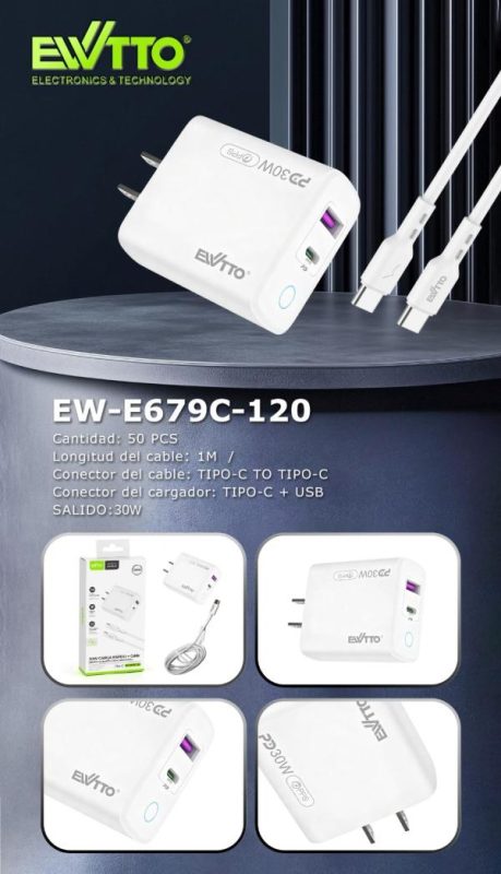 Cargador Ewtto EW-E679C-120