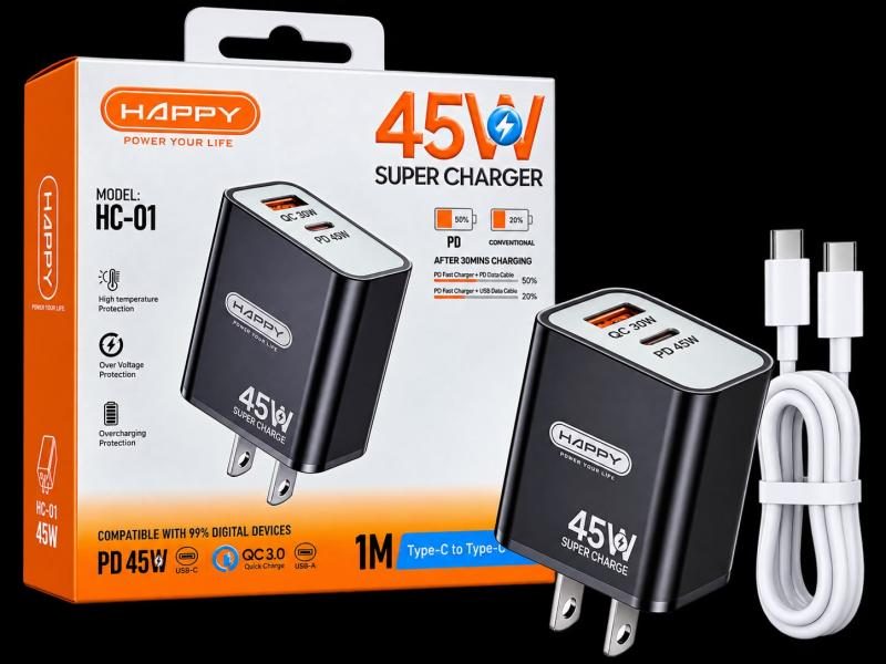 CARGADOR DE TIPO C a IP 45W, HAPPY HC-01