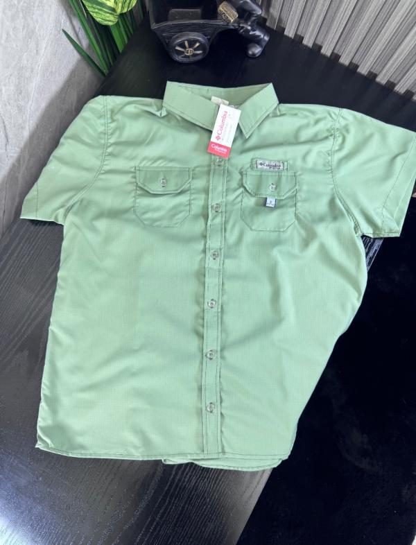 Camisa Columbia Hombre VERDE MILITAR