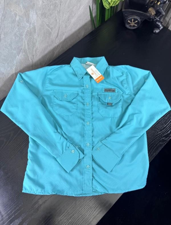 Camisa Columbia DAMA MANGA LARGA TURQUEZA