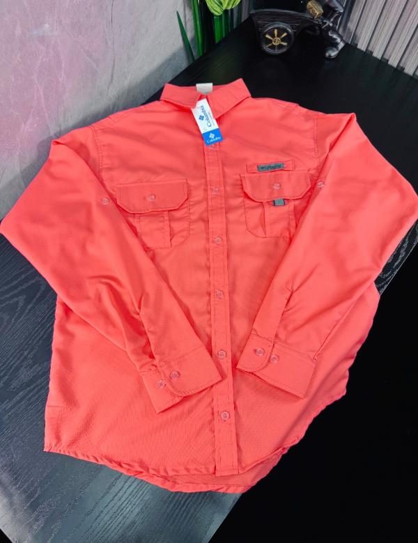 Camisa Columbia CABALLERO MANGA LARGA CORAL