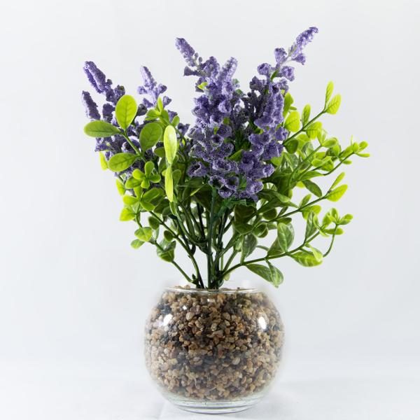 Florero vidrio con Lavanda