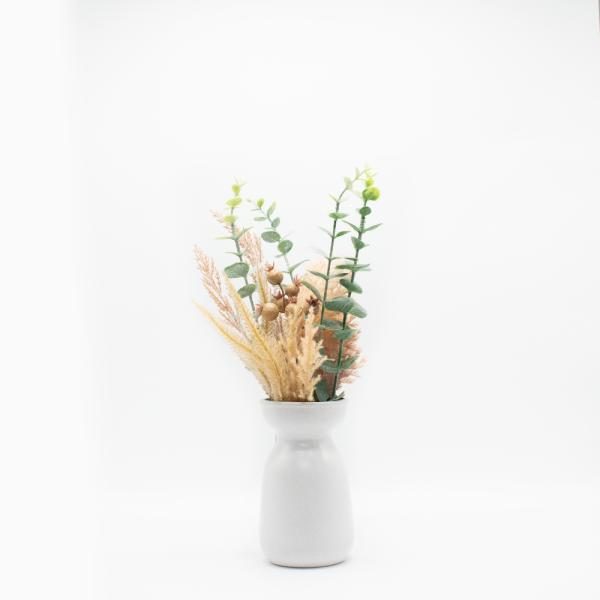 Espiga y eucalipto, florero ceramico. 40cm