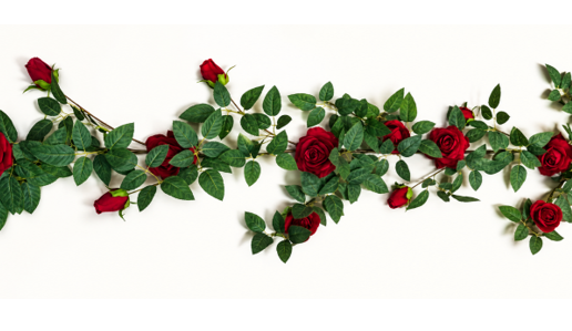 Guirnalda Colgante de Rosas Rojas y Hojas 160 cm