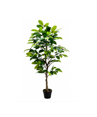 Arbol de Cafe Artificial con maceta negra plástica 150cm