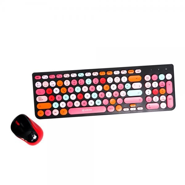 Teclado + mouse inalambrico e-device  KE01 Multi color