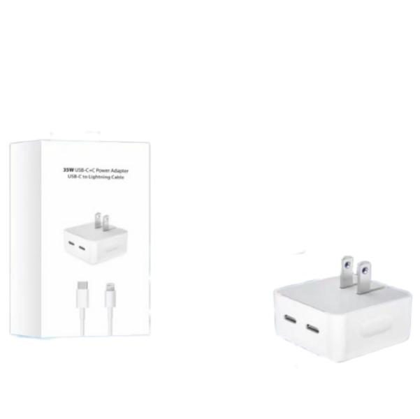 Cargador Casa iphone Doble Puerto Tipo C 35W