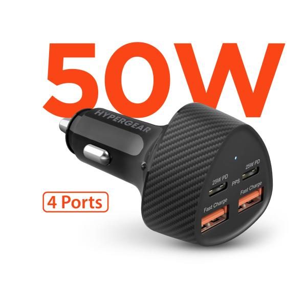 Cargador Auto HyperGear SpeedBoost 50W|
