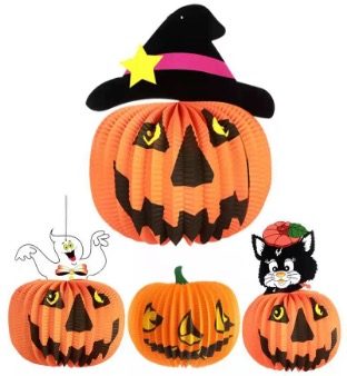 Calabaza Acordeón de Papel con Diseños