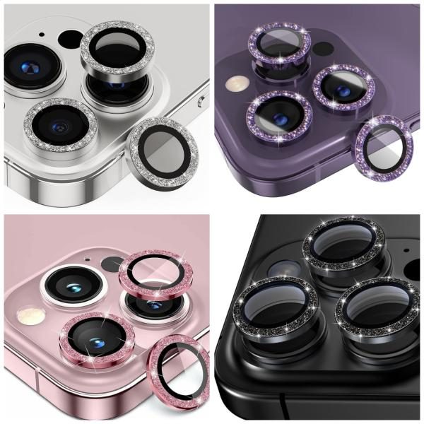 Temperado / Vidrio Camara Aro individual Glitter iPhone 15 plus