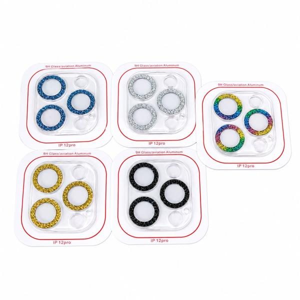 Temperado / Vidrio Camara Completo con Aros Glitter iPhone 15