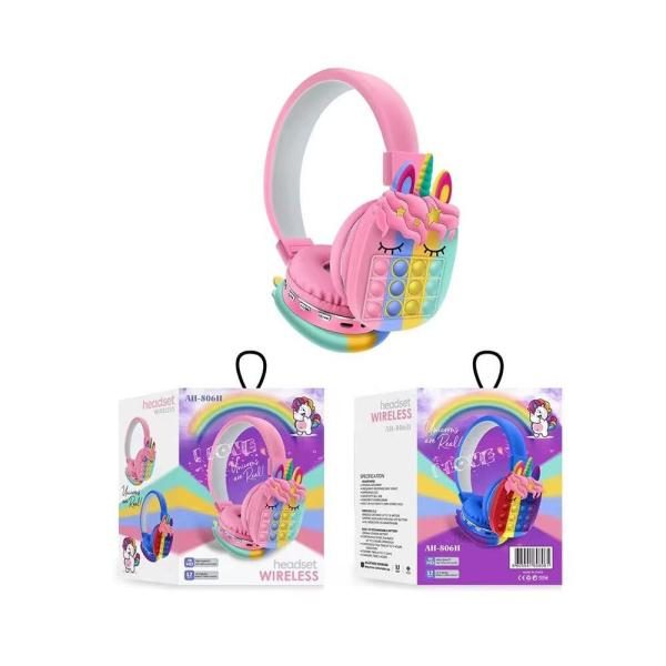 Audífonos/ Diadema Bluetooth Pop It Unicornio AH-806H