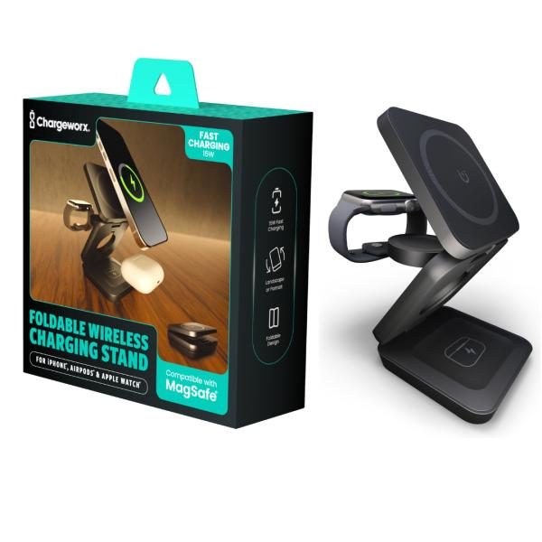 Base de Carga Magsafe Charge Worx 3 en 1 15w