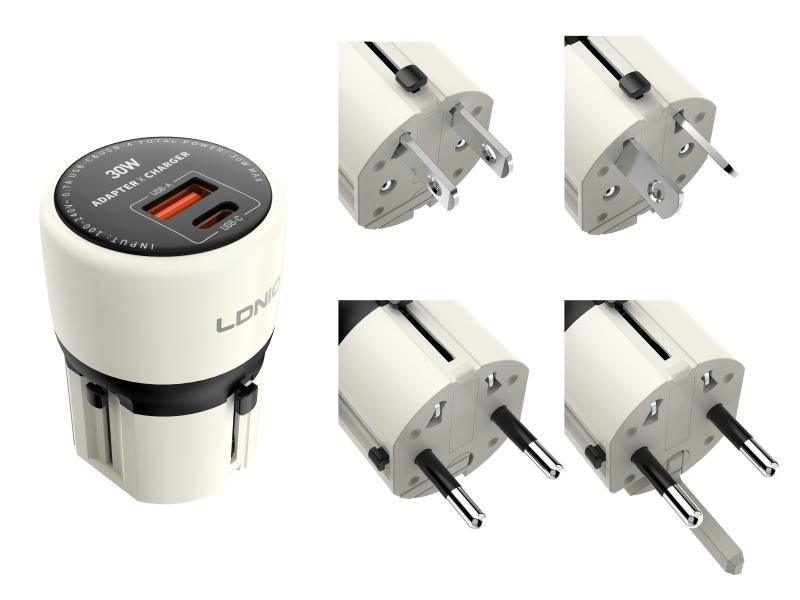 Adaptador de Viaje LDNIO Q2319 UK/US/EU/AU/CN