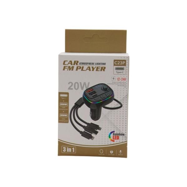 Transmisor Bluetooth C23P 20W 3.0 Carga Rápida
