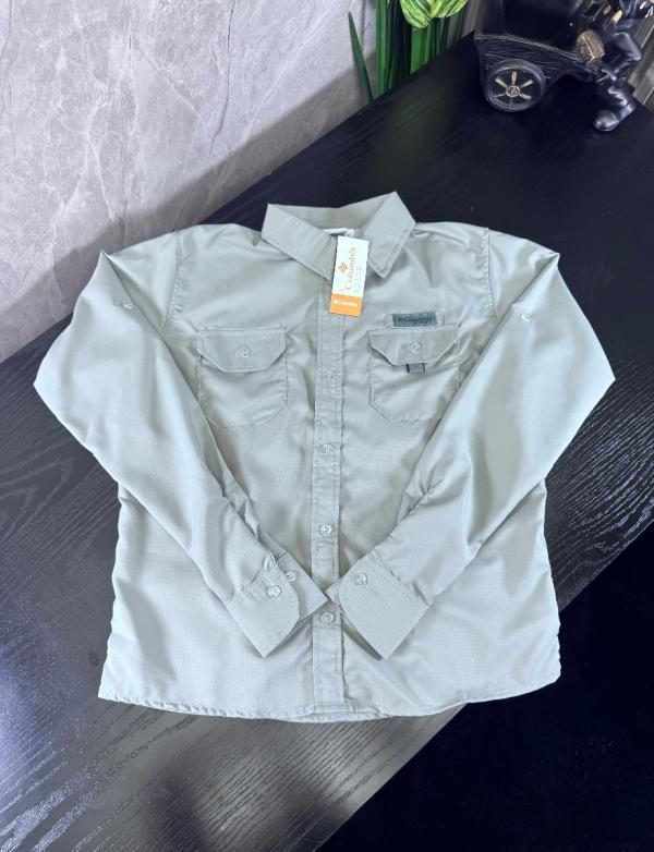 CAMISACOLUMBIA DAMA MANGA LARGA GRIS CLARO