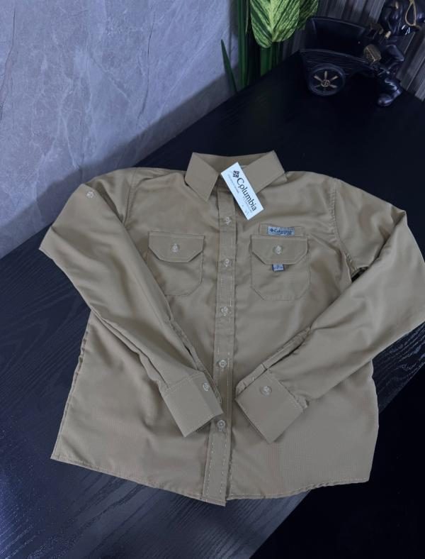 Camisa columbia manga larga Kaki