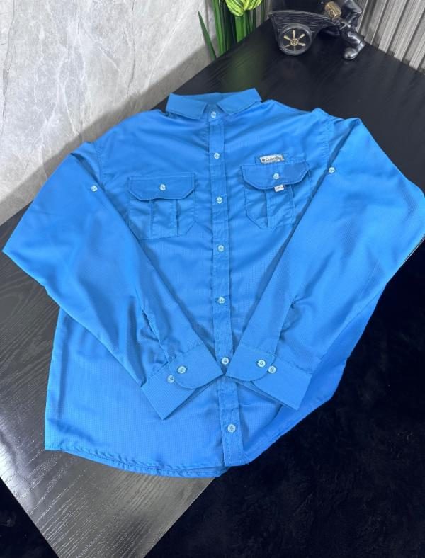 Camisa Columbia CABALLERO MANGA LARGA PETROLEO